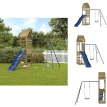 Aire de jeux d'extérieur bois de pin imprégné - Aire De Jeux Extérieur - Jeux D'enfants - Jouet Bois - Jeux De Plein Air - Espace De Jeux