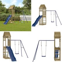 Aire de jeux d'extérieur bois de pin imprégné - Aire De Jeux Extérieur - Jeux D'enfants - Jouet Bois - Jeux De Plein Air - Espace De Jeux - Home &