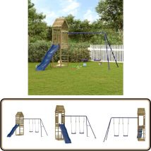 Aire de jeux d'extérieur bois de pin imprégné - Aire De Jeux Extérieur - Jeux D'enfants - Jouet Bois - Jeux De Plein Air - Toboggan