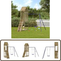 Aire de jeux d'extérieur bois de pin imprégné - Aire De Jeux Extérieur - Jeux D'enfants - Jouet Bois - Toboggan Enfant - Balançoire Enfant