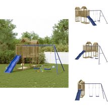 Aire de jeux d'extérieur bois de pin imprégné - Aire De Jeux - Jeux D'extérieurs - Jeux Pour Enfants - Jouet Extérieur - Toboggan