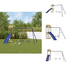 Vidaxl - Aire de jeux d'extérieur bois de pin imprégné - Ensemble De Jeux Extérieur - Jeux De Plein Air - Aire De Jeux - Toboggan - Balançoires