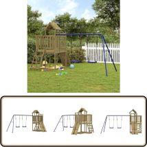 Aire de jeux d'extérieur bois de pin imprégné - Ensemble De Jeux Extérieur - Maison De Jeu En Bois - Aire De Jeux - Toboggan - Escalade