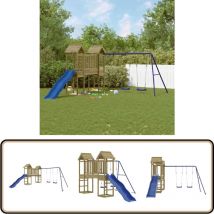 Aire de jeux d'extérieur bois de pin imprégné - Jeux D'extérieurs - Aire De Jeux - Ensemble De Jeux - Toboggan - Balançoires