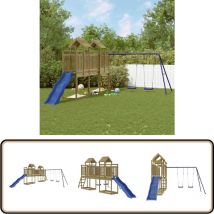 Aire de jeux d'extérieur bois de pin imprégné - Jeux D'extérieurs - Aire De Jeux - Ensemble De Jeux - Toboggan - Balançoires