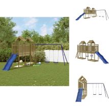 Aire de jeux d'extérieur bois de pin imprégné - Jeux D'extérieurs - Aire De Jeux - Ensemble De Jeux - Toboggan - Balançoires