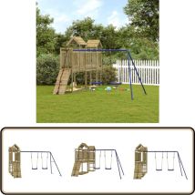 Aire de jeux d'extérieur bois de pin imprégné - Jeux D'extérieurs - Aire De Jeux - Toboggan - Balançoires - Cabane Enfant
