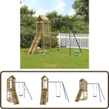 Aire de jeux d'extérieur bois de pin imprégné - Jeux D'extérieurs - Aire De Jeux - Tour De Jeu - Toboggan - Balançoire