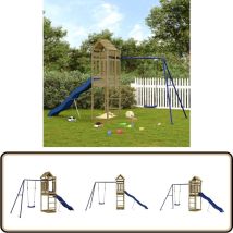 Aire de jeux d'extérieur bois de pin imprégné - Jeux D'extérieurs - Aire De Jeux - Tour De Jeu - Toboggan - Balançoire