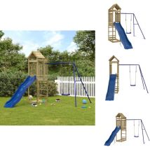 Aire de jeux d'extérieur bois de pin imprégné - Jeux D'extérieurs - Aire De Jeux - Tour De Jeu - Toboggan - Balançoire