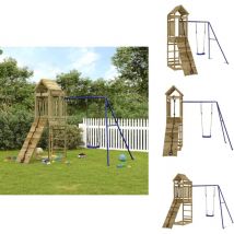 Aire de jeux d'extérieur bois de pin imprégné - Jeux D'extérieurs - Aire De Jeux - Tour De Jeu - Toboggan - Balançoire
