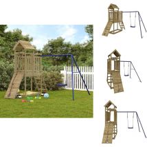 Aire de jeux d'extérieur bois de pin imprégné - Jeux D'extérieurs - Aire De Jeux - Tour De Jeu - Toboggan - Balançoire