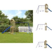 Aire de jeux d'extérieur bois de pin imprégné - Jeux D'extérieurs - Aire De Jeux - Tour De Jeu - Toboggan - Balançoires
