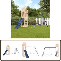 Aire de jeux d'extérieur bois de pin massif - Aire De Jeux Enfant - Jeux Extérieur - Jeux De Plein Air - Toboggan - Balançoires