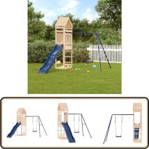 Aire de jeux d'extérieur bois de pin massif - Aire De Jeux Extérieur - Jeux D'enfants - Jeux De Plein Air - Toboggan - Balançoire