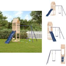 Aire de jeux d'extérieur bois de pin massif - Aire De Jeux Extérieur - Jeux D'enfants - Jeux De Plein Air - Toboggan - Balançoire