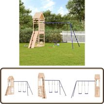 Aire de jeux d'extérieur bois de pin massif - Aire De Jeux Extérieur - Jeux D'enfants - Jeux En Bois - Toboggan - Escalade Enfant
