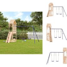 Aire de jeux d'extérieur bois de pin massif - Aire De Jeux Extérieur - Jeux D'enfants - Jeux En Bois - Toboggan - Escalade Enfant