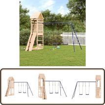Aire de jeux d'extérieur bois de pin massif - Aire De Jeux Extérieur - Jeux D'enfants - Jouet Bois - Toboggan Enfant - Balançoires Enfant