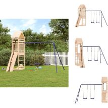Aire de jeux d'extérieur bois de pin massif - Aire De Jeux Extérieur - Jeux D'enfants - Jouet Bois - Toboggan Enfant - Balançoires Enfant