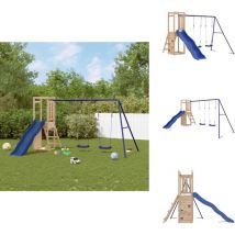 Aire de jeux d'extérieur bois de pin massif - Ensemble De Jeux Extérieur - Jeux De Plein Air - Aire De Jeux - Toboggan - Balançoire