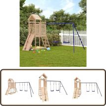 Aire de jeux d'extérieur bois de pin massif - Ensemble De Jeux Extérieur - Jeux De Plein Air - Aire De Jeux - Toboggan - Escalade