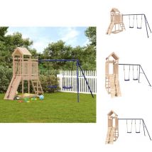 Aire de jeux d'extérieur bois de pin massif - Ensemble De Jeux Extérieur - Jeux De Plein Air - Aire De Jeux - Toboggan - Escalade