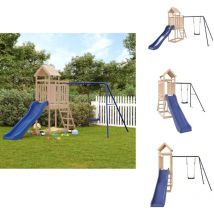 Vidaxl - Aire de jeux d'extérieur bois de pin massif - Ensemble De Jeux Extérieur - Jeux De Plein Air - Toboggan - Balançoire - Aire De Jeux