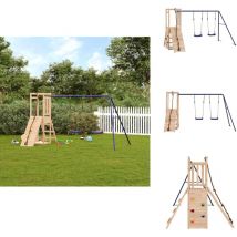 Aire de jeux d'extérieur bois de pin massif - Jeux D'extérieurs - Aire De Jeux - Ensemble De Jeux - Toboggan - Balançoires