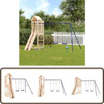 Aire de jeux d'extérieur bois de pin massif - Jeux D'extérieurs - Aire De Jeux - Toboggan - Balançoires - Cabane Enfant