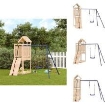 Aire de jeux d'extérieur bois de pin massif - Jeux D'extérieurs - Aire De Jeux - Toboggan - Balançoires - Cabane Enfant