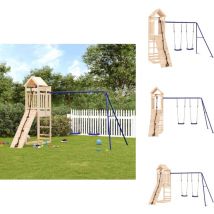 Aire de jeux d'extérieur bois de pin massif - Jeux D'extérieurs - Aire De Jeux - Toboggan - Balançoires - Cabane Enfant