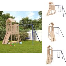 Aire de jeux d'extérieur bois de pin massif - Jeux D'extérieurs - Aire De Jeux - Tour De Jeu - Toboggan - Balançoire