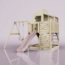 Aire de jeux Polarplay Lotta Rosa 414 x 308 cm Balançoire pour enfants