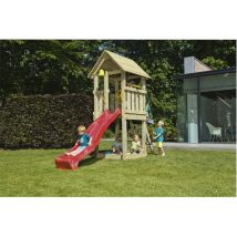 Eden Partenaire Jardin - Aire de jeux en bois Kiosk - Hauteur de plateforme 120cm - Toboggan de 230 cm - Bac à sable