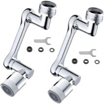 Komiro - Aireador de grifo universal giratorio de 1080° (paquete de 2) - Extensión giratoria - Ventilador universal para grifos de cocina y baño