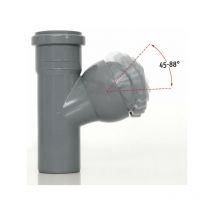 Universal Abzweig, dn 100 x 50, grau von 45°-88° stufenlos - Airfit