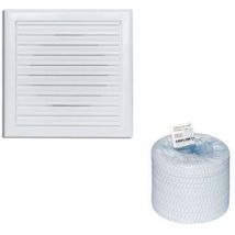 Airflow - Icon Flexrohr-set Ø 100mm, 3m Lang, Inkl. Ausblasgitter Rechteckig Weiß 72156
