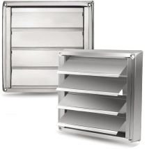 Yk- Grille d'Aération en Acier Inoxydable 100 mm -Résistante aux Intempéries avec Volets de Fermeture Automatique Anti-Retour-Parfaite pour