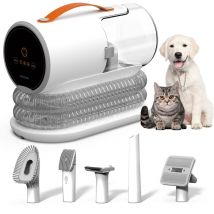 Airrobo - Tondeuse Chien 12000 Pa 99.99% Aspirateur Poil de Chien avec 5 Outils 2L Ultra-Récipient, Tondeuse Professionnelle à Cheveux pour Animaux,