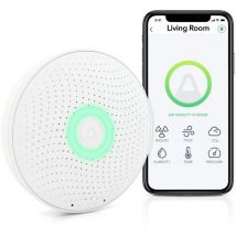 Airthings - 2930 Wave Plus: Monitor per il radon e la qualità dell'aria con rilevatore di CO2, cov, pressione atmosferica, umidità e temperatura,