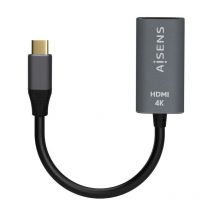 Aluminium usb-c auf hdmi 4K@60Hz Konverter, usb-c/m-hdmi/h, Grau, 15cm - Aisens