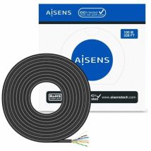 Aisens - Cable De Rete Impermeabile All'aperto Rj45 Cat.6 Utp Rigido Cca Awg23, Nero, 100m