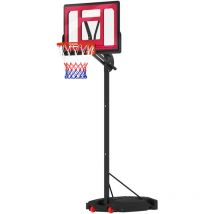 Basketballkorb Outdoor für Kinder, 200-260 cm Höhenverstellbarer Basketballständer mit Rollen, Gewichtssack, Basketballanlage mit Ständer für Kinder