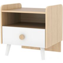 AIYAPLAY Comodino Moderno con Cassetto per Bambini in Legno Bianco