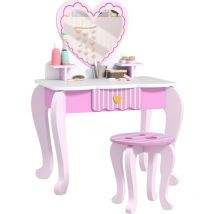 Aiyaplay - Kids Dressing Table Set, Two-Piece Children Vanity Table with Stool