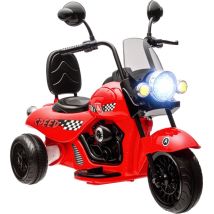 Aiyaplay - Kinder Elektro-Motorrad, 6V Kindermotorrad mit Musik, Kinderfahrzeug mit LED-Scheinwerfer, 3-5 km/h, für 3-6 Jahre Kinder, max. 25 kg, Rot
