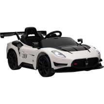 Aiyaplay - Maserati GT2 Licensed 12V Electric Ride on Car w/ Remote, White