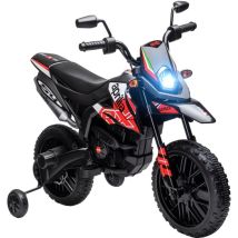 Aiyaplay Moto Eléctrica Para Niños 12v Con Licencia Aprilia Con Ruedas Auxiliares Desmontables, 6 Km/h, Suspensión Trasera, Faro, Música Y Usb, Rojo