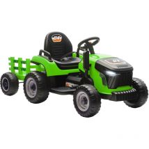 Aiyaplay - Ride on Tractor and Trailer, 12V Electric Ride on Tractor, Green